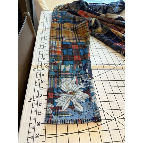 Johnny Was Floral Biya Sherpa Patchwork Hooded Open Waterfall Cardigan Jacket L - Picture 14 of 15